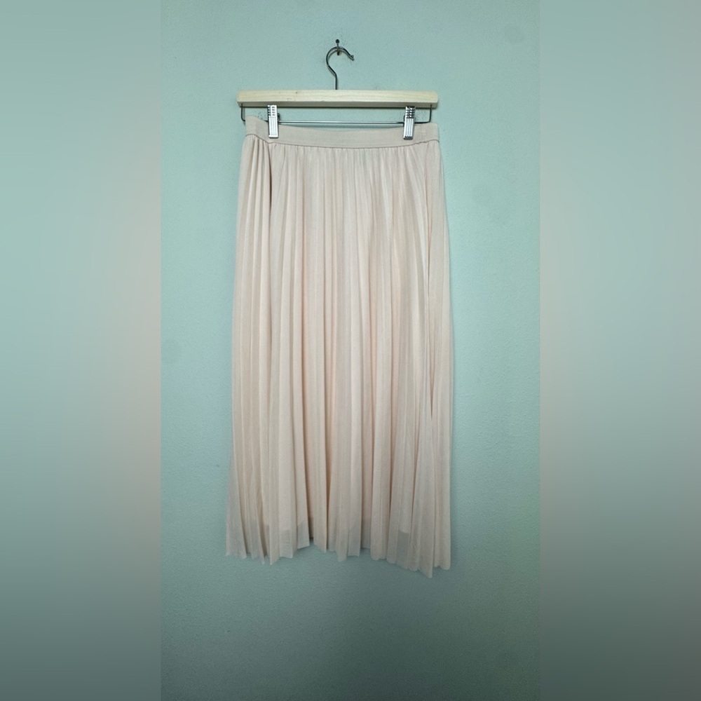 Sincerely Jules Pleated Mesh Blush Pink‎ Maxi Skirt Size Large a Soft Girl